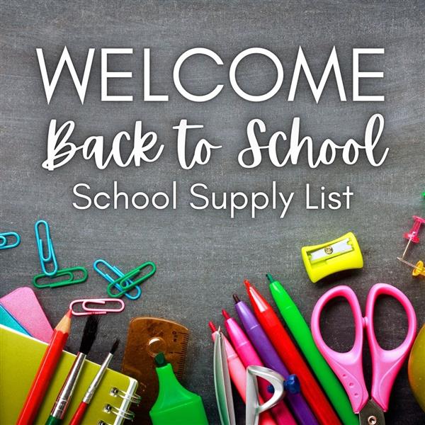  School Supply List